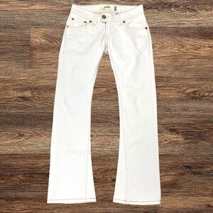 Vtg Y2K Levis 504 Slouch Jeans Size 1M (28x31) Flare Low Rise Slim Flap Pockets